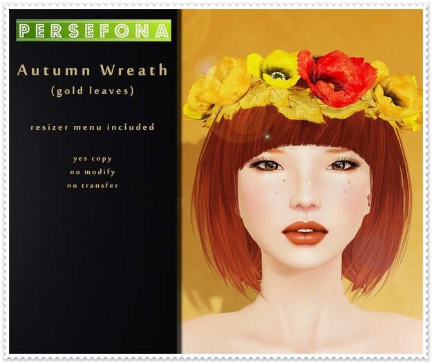 Persefona Autumn Wreath  - Gold leaves