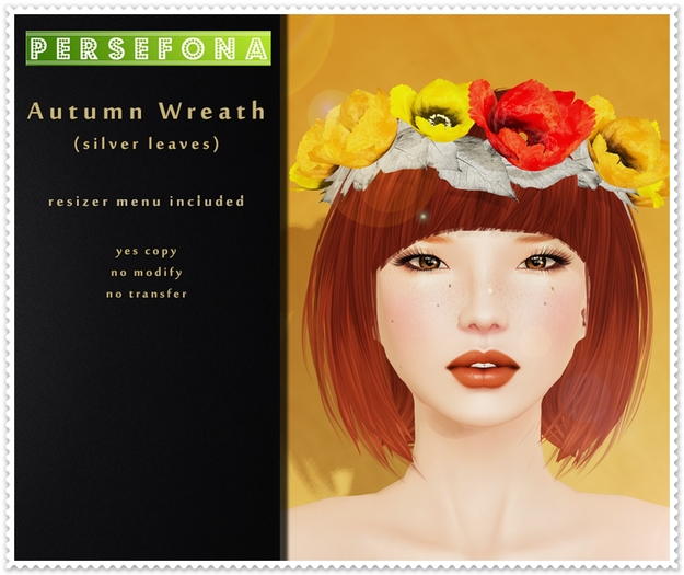 Persefona Autumn Wreath  - SIlver leaves