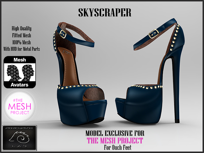 [PL]-Skyscraper - Blue Shoes - For TheMeshProject  Ouch Feet.