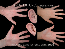 28165: 11 x Human Skin Reference Resource Textures Hands Ears on Alpha by 3DTotal.com  