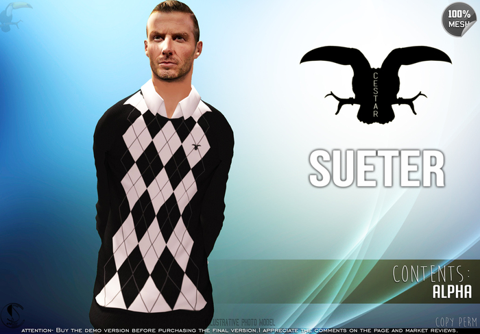 Sueter_Mesh Cestar - Black - Fitted Mesh