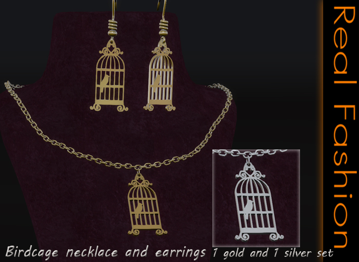 REAL FASHION - Birdcage necklace and earrings