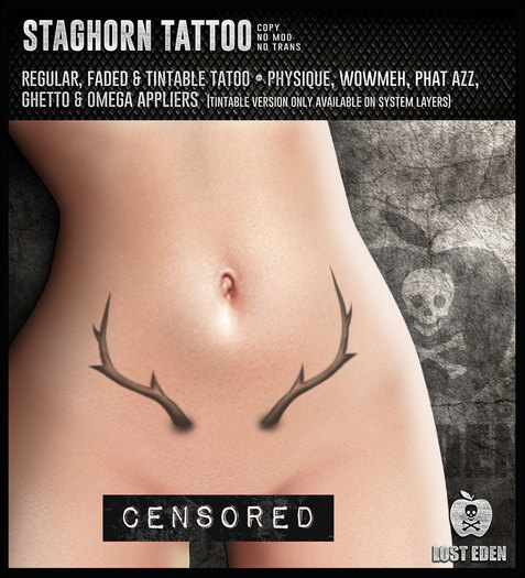 LOST EDEN - Staghorn Tattoo: Pelvis Tattoo & Appliers