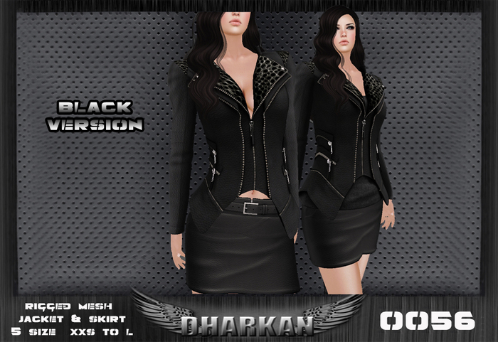 Dharkan - 0056 Rigged Mesh Jacket & Skirt Black