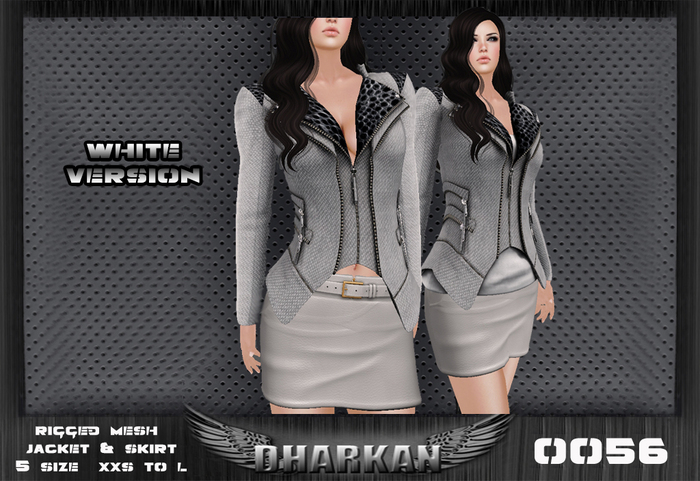 Dharkan - 0056 Rigged Mesh Jacket & Skirt White