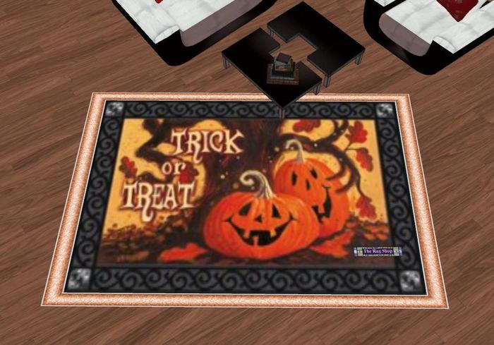 halloween door mat trick or treat 2 pumpkins 
