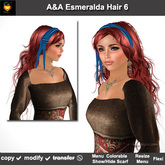 A&A Esmeralda Hair Flame (Color 6). Long curly womens hairstyle