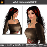 A&A Esmeralda Hair Dark Red (Color 2). Long curly womens hairstyle