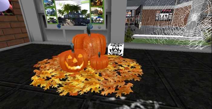 screaming pumpkin greeter with leaf 