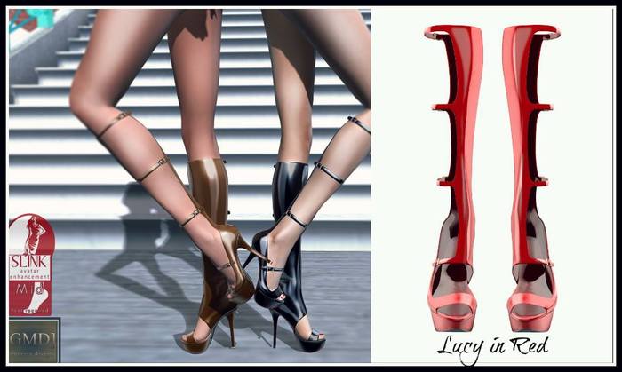 [GMD] Lucy Heels - Red [Slink Mid Feet]