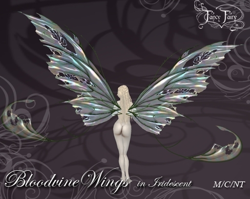 Bloodvine Scripted Fairy Wings in Iridescent - Fancy Fairy
