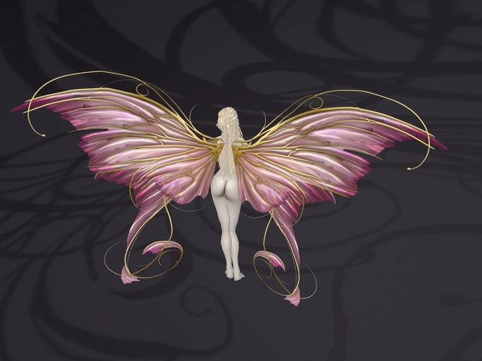 Aphrodite Scripted Fairy Wings in Blush - Fancy Fairy