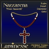 Luminesse Nazzarena Ruby Pearl Gold Necklace-Wear To Unpack
