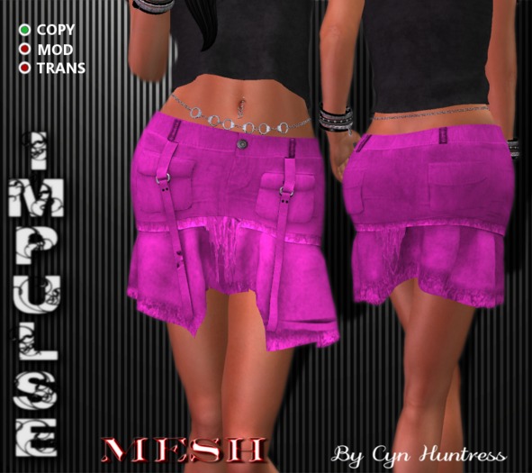 *CYN* POCKET SKIRT PINK (MESH)