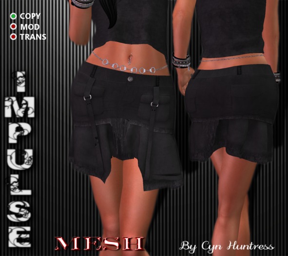 *CYN* POCKET SKIRT BLACK (MESH)