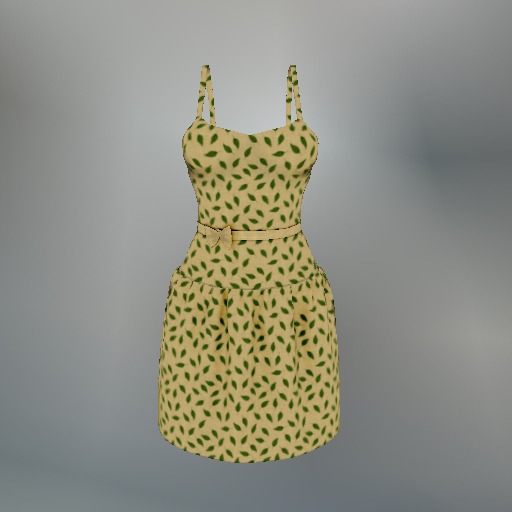 Yellow Leaf Mesh Dress
