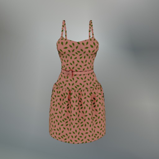 Orange Leaf Mesh Dress