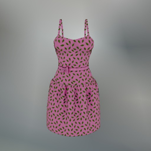 Pink Leaf Mesh Dress