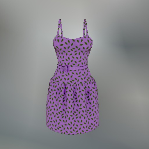 Purple Leaf Mesh Dress