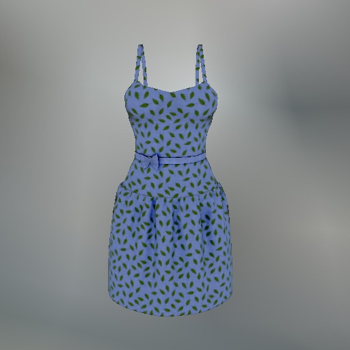 Blue Leaf Mesh Dress