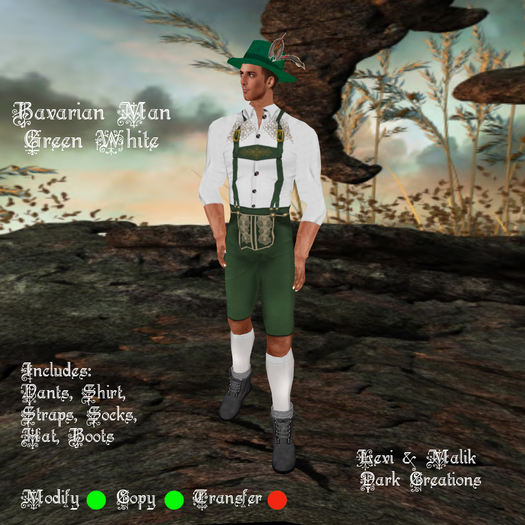 Bavarian Man Green White