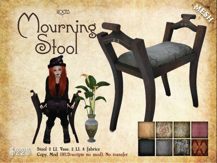 [noctis] Mourning Stool with HUD BOXED