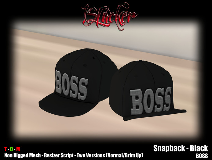 [!SL] Snapback - Black - Boss