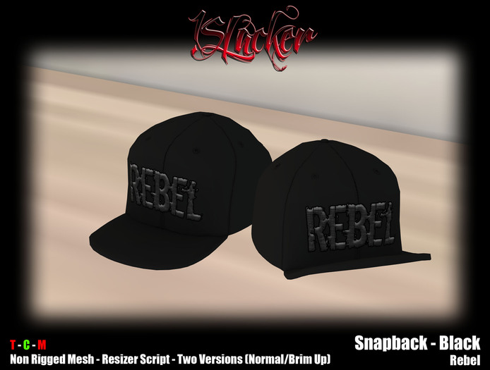 [!SL] Snapback - Black - Rebel