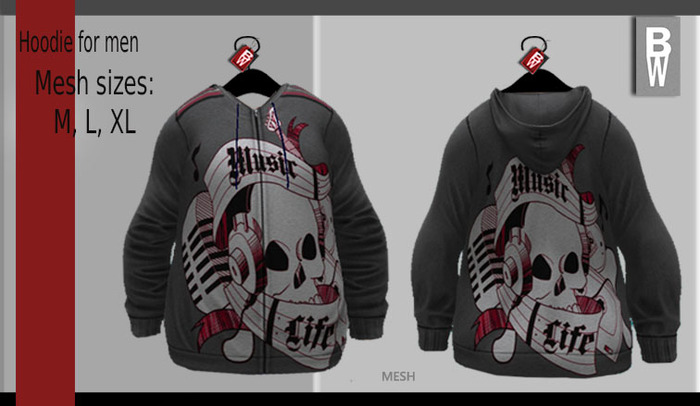 Hoodie men **MUSIC LIFE ** boxed