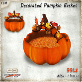 [Ginger Line] Decorate Pumpkin Basket - 1 LI Autumn or Halloween decor (mesh)