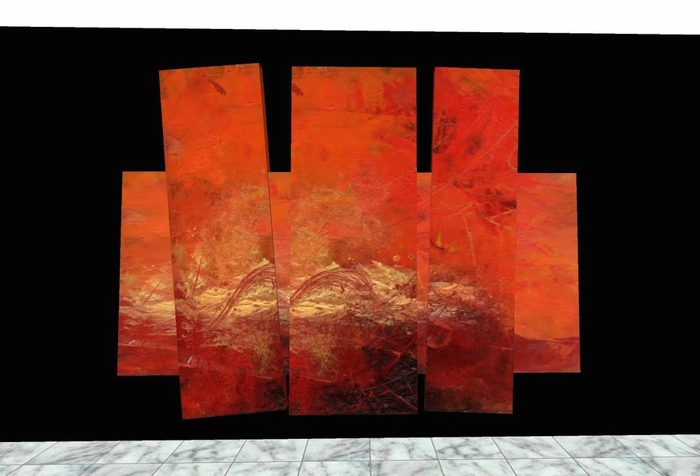 Fiery Hill 4 Collage Art
