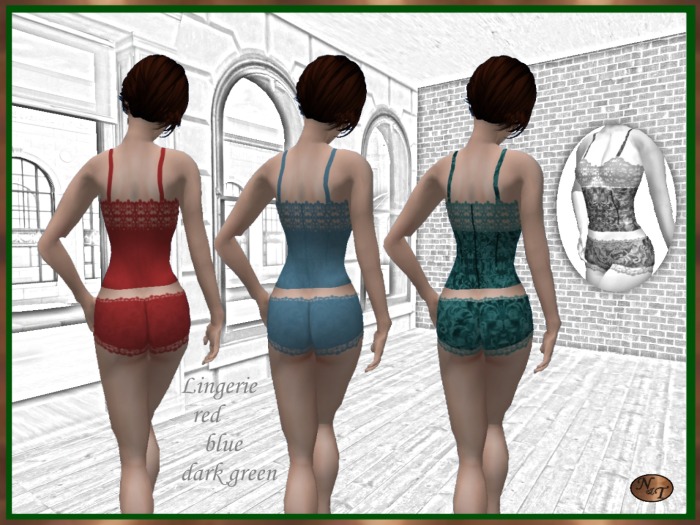Needle & Twine  - Lingerie red, blue, green