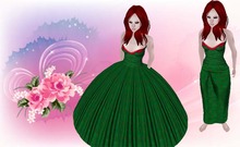 Slender Winter Formal Gown Green(boxed)