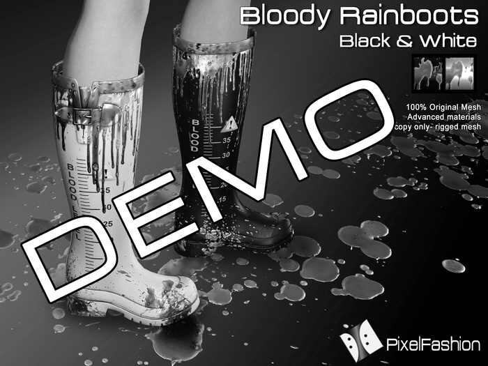 :)(: DEMO Bloody Rainboots - Halloween boots unisex