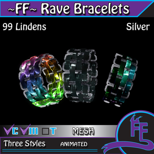 ~FF~ Rave Bracelets Silver