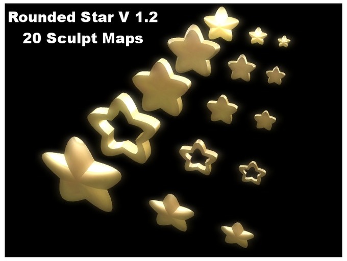 Rounded Stars V1.2 (20 Sculpt Maps) FULL PERMS