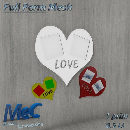 MeC - Pictureframe "Hearty Love" Mesh FULL PERM