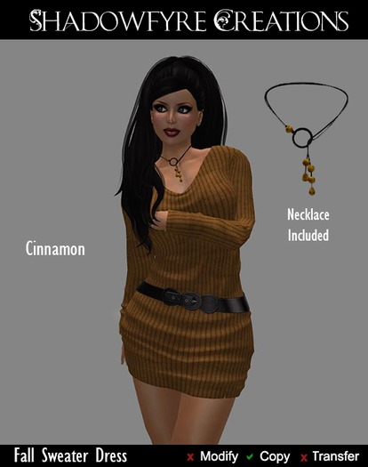 SC - Sweater Dress -  Cinnamon