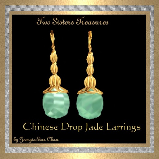 Chinese Jade Drop Earrings.