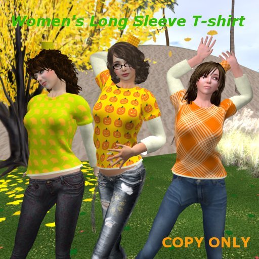 !!!Mesh_Women's Long Sleeve T-shirt (Pumpkin)