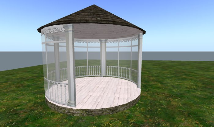 Gazebo 3 prims victorian  low prim house