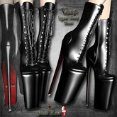 ~Black Arts~Vamp Rigged Mesh Boots Plain
