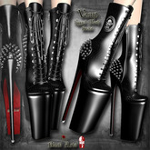 ~Black Arts~Vamp Rigged Mesh Boots Spikes