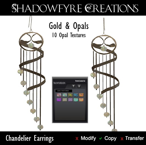 SC - Chandolier Earrings - Gold & Opals