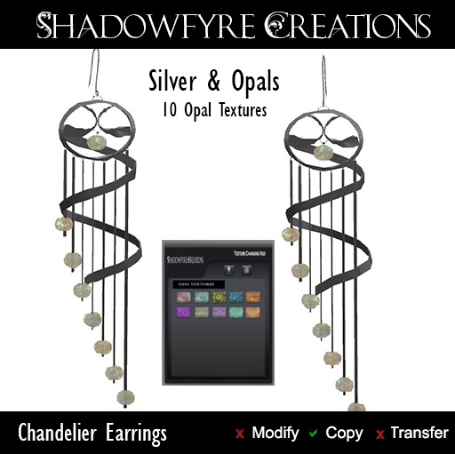 SC - Chandolier Earrings - Silver & Opals