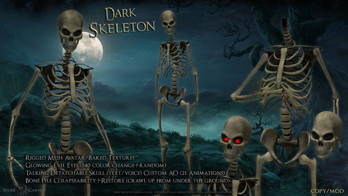 [SP] Dark Skeleton Avatar (white)