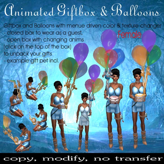Animated Giftbox & Balloons female
