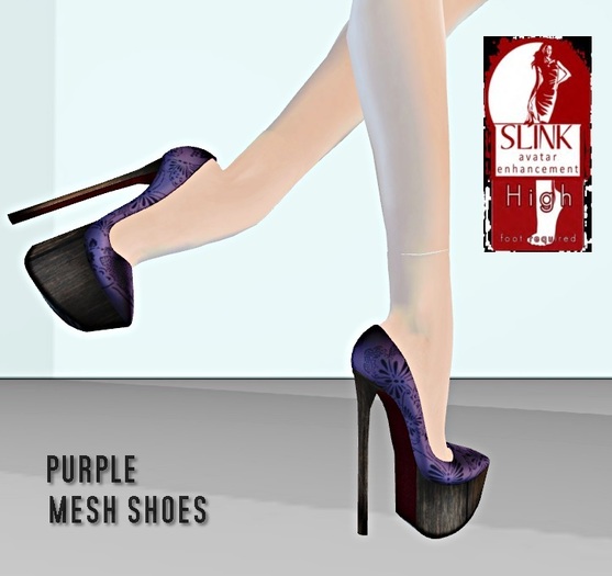purple mesh shoe