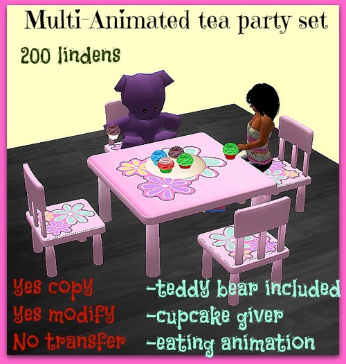 Multi animated tea party set