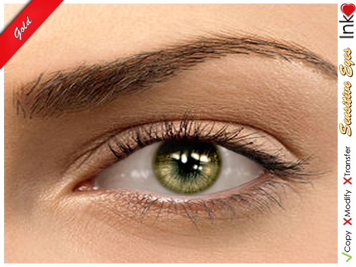 * Inkheart * - Sensitive Eyes - Gold  (3 Sizes)